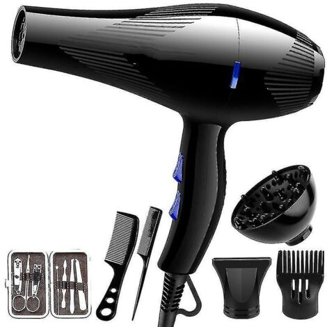 Sèche-cheveux professionnel 1000 W avec diffuseur et concentrateur, sèche-cheveux onique puissant pour salon, moteur AC, séchage rapide.