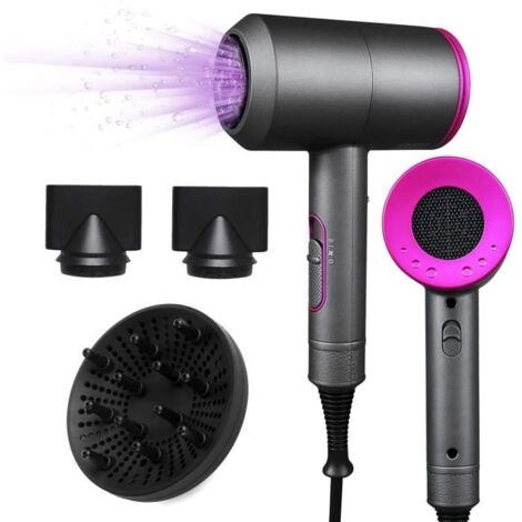 Sèche Cheveux Professionnel - Hair Dryer - 2000W - Ionique - 3 Embouts - Faible Bruit