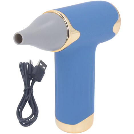 Sèche-cheveux sans fil 60W 4 vitesses, batterie 1100mAh, souffleur portable bleu