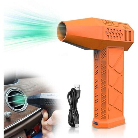 Sèche-cheveux sans fil haute puissance 130 000 tr/min – Aspirateur à air comprimé pour voiture, PC et maison – Batterie intégrée or