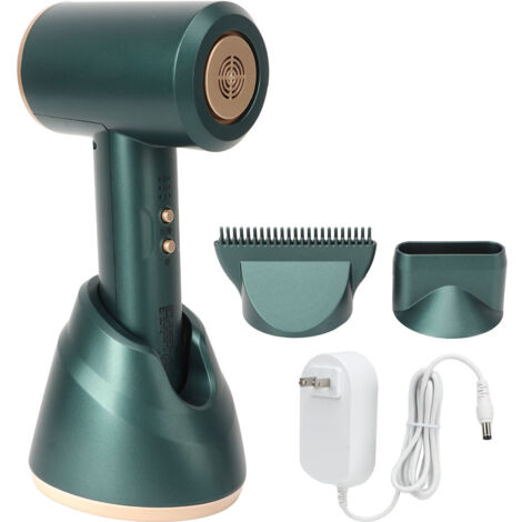Sèche-cheveux sans fil rechargeable, 3 niveaux de vent, prise US, vert, 100-240V