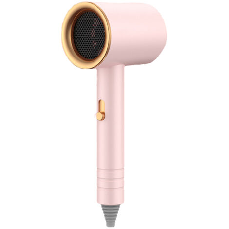 Sèche-cheveux Silencieux à Nozzle Rotatif 360°, Séchage Rapide, Portable ABS/PP pour Salon et Maison, Rose avec Lumière Bleue