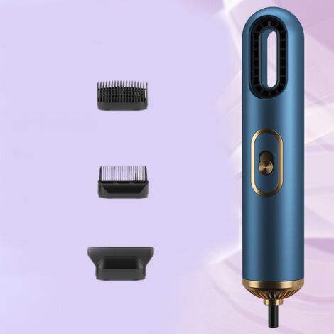 Sèche-cheveux Silencieux Moteur Puissant Double Ionisation Vitesse de Vent Rapide Verrouillage Hydratation 220V Bleu