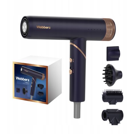 Sèche-cheveux STELLA WEBBER 2000W 4 en 1 avec ionisation et régulation