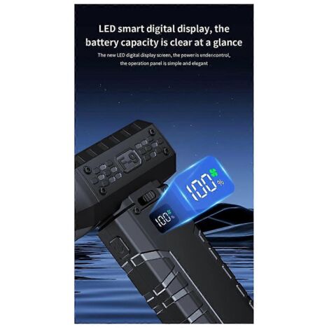 Sèche-cheveux turbo 80 000 tr/min avec 100 vitesses et lumière LED