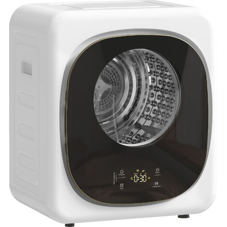 Sèche-linge 4 kg, design compact , 5  programmes,  minuterie,  blanc  et  noir