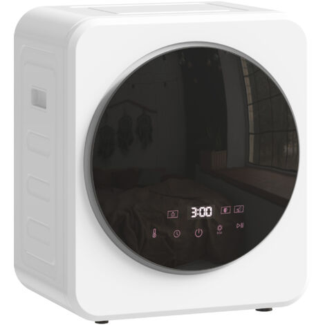 Sèche-linge à évacuation, 4 kg, chargement frontal, tambour en acier inoxydable, 800 W, compact, pose libre, blanc