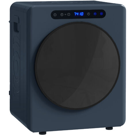 Sèche linge à évacuation, sèche-linge électrique 1000 W 3 Kg, 6 modes de séchage, minuterie, acier inoxydable, bleu