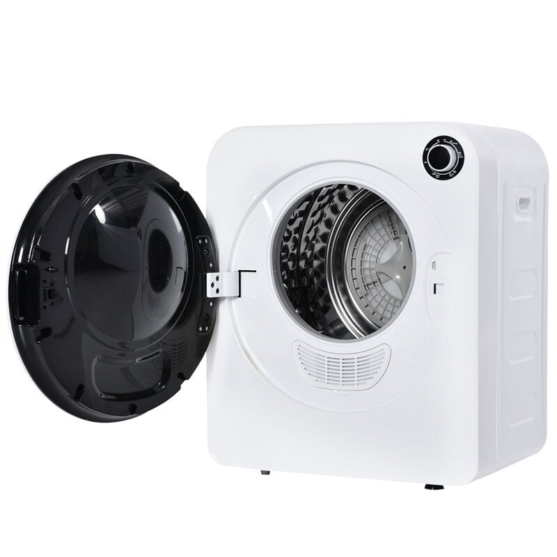 Sèche-linge à évacuation - en acier inoxydable 3 kg 830W Triple filtre avec 5 programmes - Peut être monté au mur - Blanc énergétique c