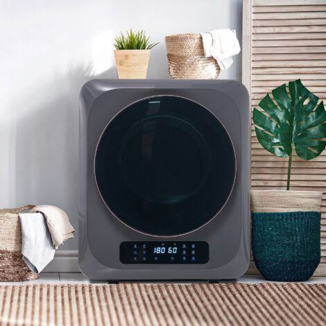 Sèche-linge compact 3 kg mural inox, 6 programmes, filtration multiple, séchage rapide, protection thermique