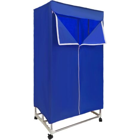 Sèche-linge électrique pliable 1200-1500 W 220 V, Séchoir à air chaud, Mini sèche-linge portable avec télécommande, Convient pour sécher les vêtements, serviettes, jeans, etc. (bleu)