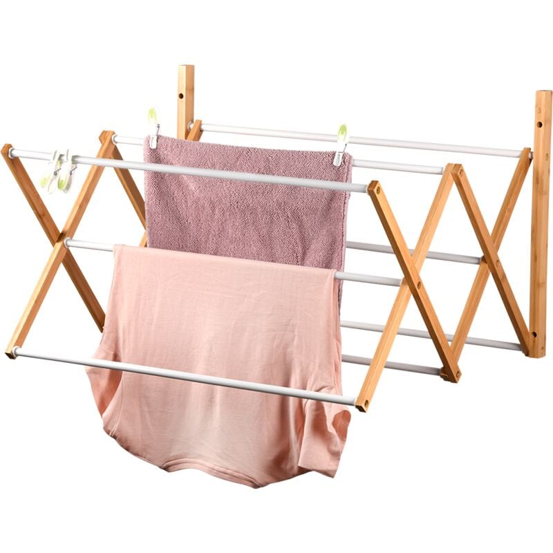 Sèche-linge en bambou, 6 barres