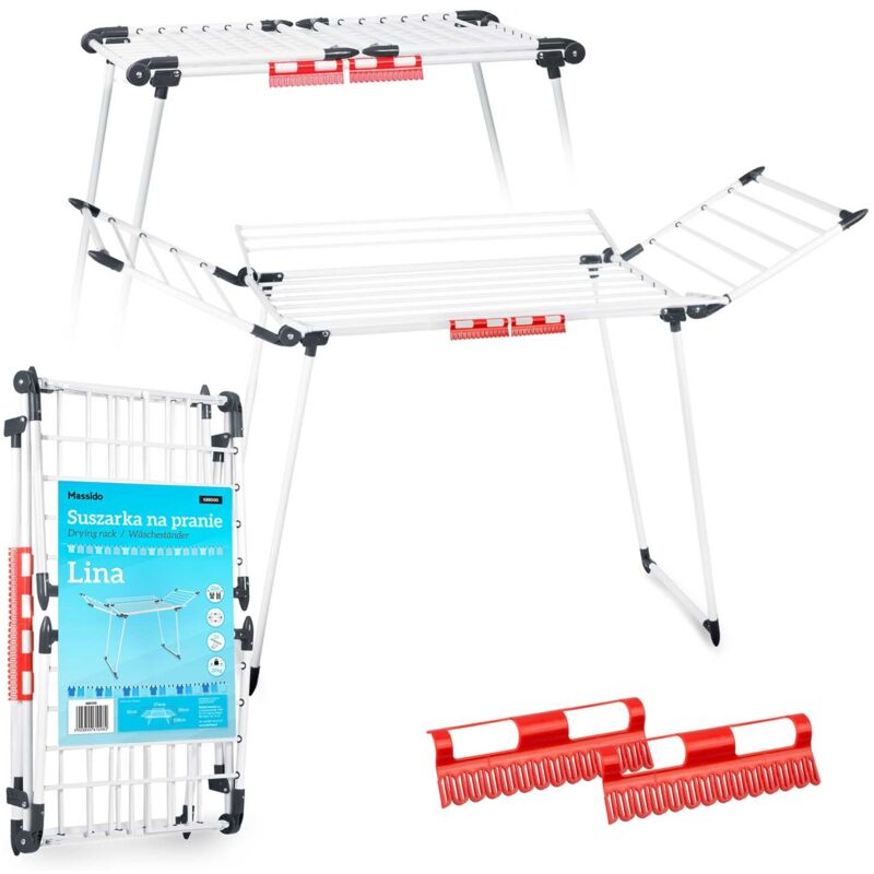 Sèche-linge pliable sur pied Lina, 22 m, blanc