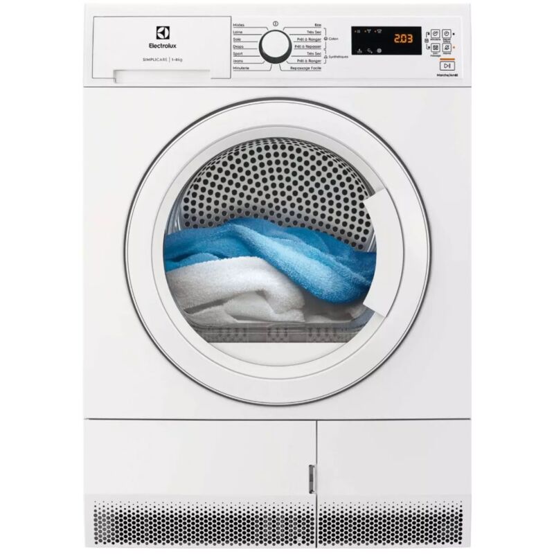 Electrolux - Sèche-linge pompe à chaleur 60cm 8kg blanc EDHF2804DC