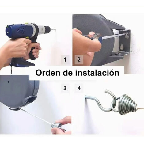 Sèche-Linge Rétractable 49,2ft Corde PVC ABS 30lbs Charge Porte-Manteau Clothesline Prise Murale 3 Plaque Couvercle Plaque