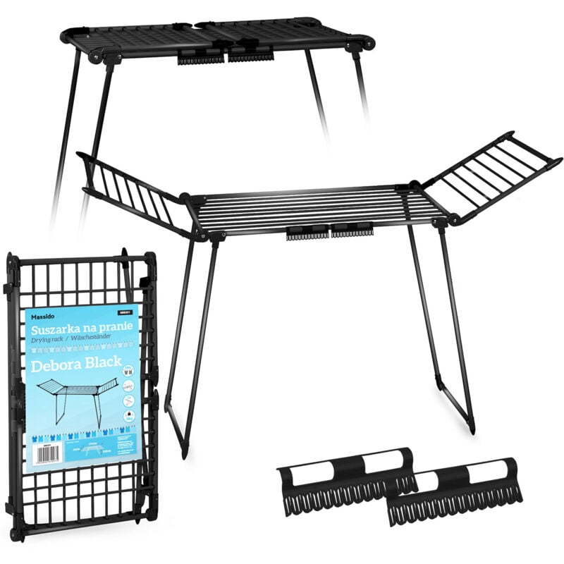 Sèche-linge sur pied pliable Debora, noir, 19 m