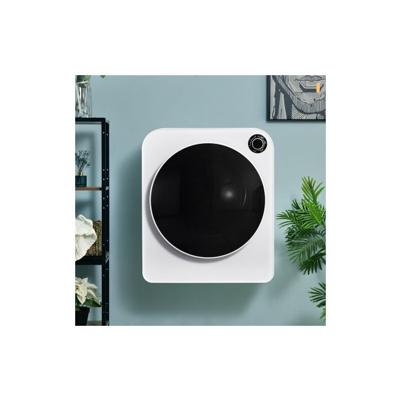 Liberté - Sèche-linge ventilé en acier inoxydable - 3 kg, 830 w, triple filtre, 5 programmes, peut être monté au mur - blanc