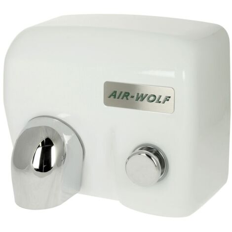 Sèche-mains à air chaud bouton poussoir blanc
