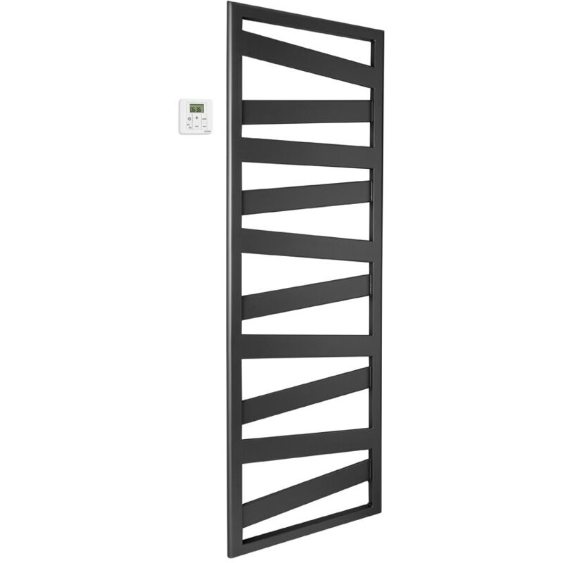 Acova – Sèche-serviette électrique 1000 W – Barres plates en quinconce – Commande radio fréquence – Protection anticorrosion – Fixation murale ou sur