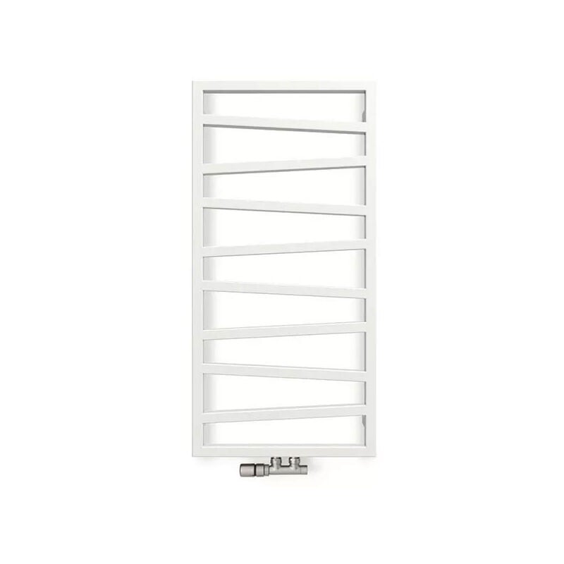 Matisère - Sèche-serviette eau chaude blanc de 600mm de haut et 500mm de large - 245 Watt - ZIG600/500ZXB