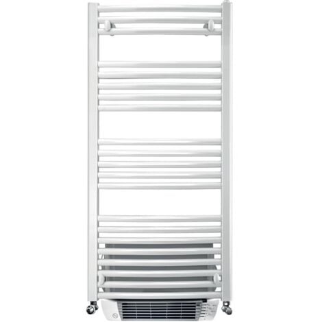 Sèche-serviette cintré Capitole 2 eau chaude + soufflerie - 429+1000W - Blanc