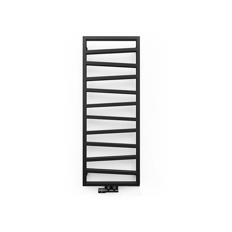 Sèche-serviette eau chaude noir de 1310mm de haut et 500mm de large - 490 Watt - ZIG1310/500ZXN