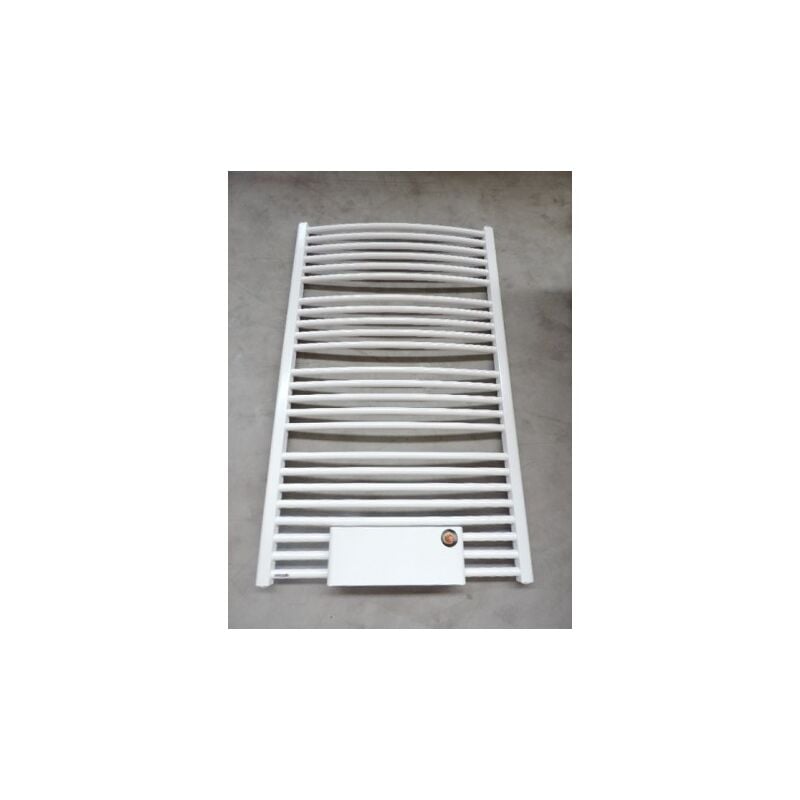 Brotje - Seche-serviette eau-chaude 786W H.1222mm L.750mm blanc tube cintré raccord C4 avec vanne thermostatique 623520