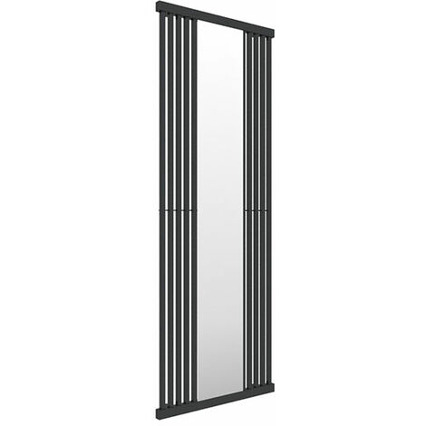 Sèche-serviette avec miroir - Raccordement aux extrémités - Noir - Intra/SXN
