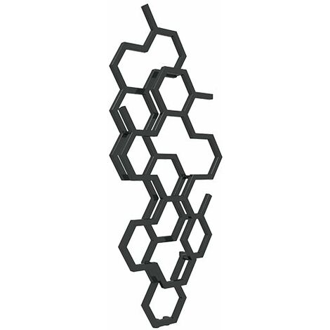 Sèche-serviette eau chaude noir de 422mm de haut et 711mm de large - 190 Watt - HEX422/711YLN