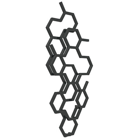 Sèche-serviette eau chaude noir de 422mm de haut et 711mm de large - 190 Watt - HEX422/711YPN