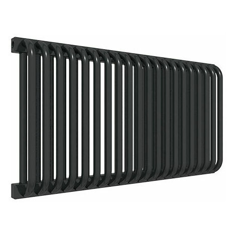 Radiateur design horizontal - Noir -  Raccordement à gauche - Delfin/YLN
