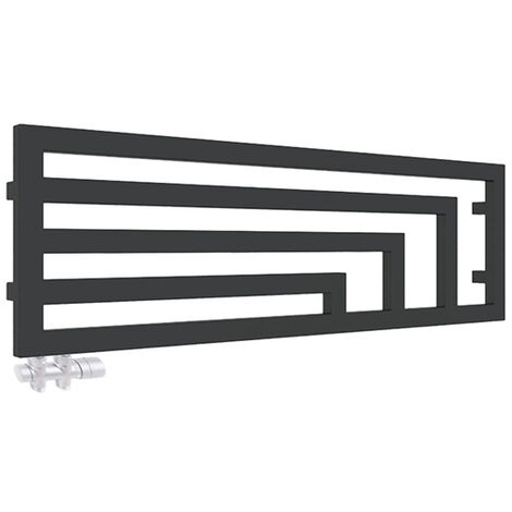 Sèche-serviette eau chaude noir de 680mm de haut et 1780mm de large - 1022 Watt - ANG680/1780HYLN