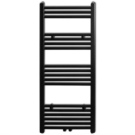 Sèche-serviette eau chaude,Sèche-Serviettes Chauffage à rails droits Noirs de 500 x 1160 mm -41069