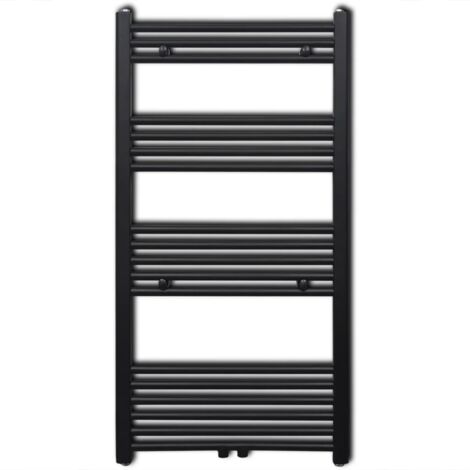 Sèche-serviette eau chaude,Sèche-Serviettes Chauffage à rails droits Noirs de 600 x 1160 mm -28129