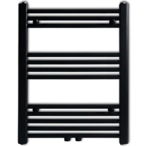 Sèche-serviette eau chaude,Sèche-Serviettes Chauffage à rails droits Noirs de 600 x 764 mm -19427