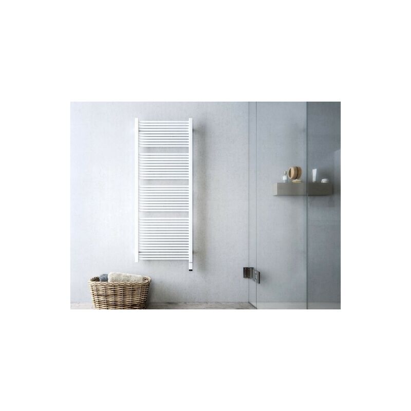 Secador de toallas eléctrico blanco - milo - 200 watt - 43,5 x 43 - Blanc