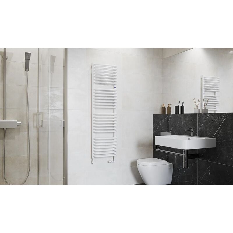 Sèche serviette électrique blanc - stevia - 600 watt- 30 x 140 - Blanc