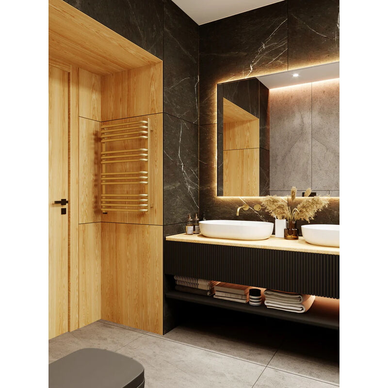 Secador de toallas eléctrico de oro - EMMA-600 watt- 76 x 60 - Jaune