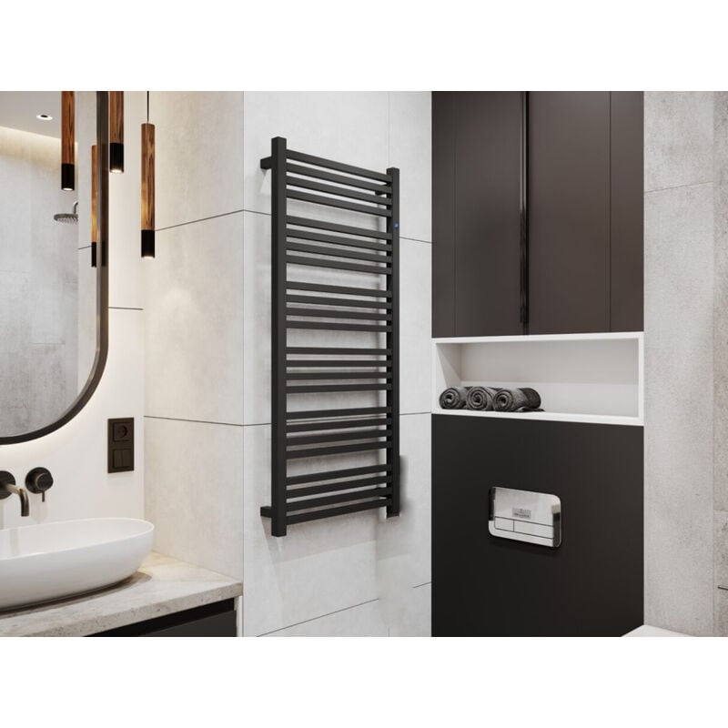 Sèche serviette électrique noir - 300 watt- 50 x 70 - STITCH