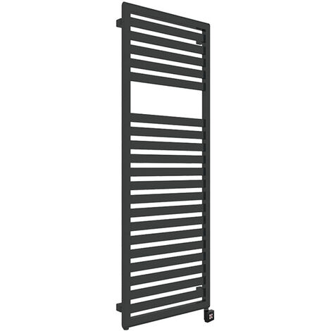 Sèche-serviette électrique noir de 1180mm de haut et 400mm de large - 400 Watt - LUK1180/400E8N