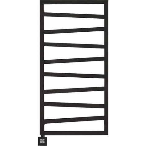 Sèche-serviette électrique noir de 1310mm de haut et 500mm de large - 600 Watt - ZIG1310/500E1N