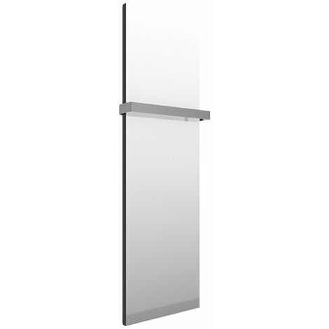 Sèche-serviette miroir - Raccordement à droite - Electrique - Noir Mat - Case Slim/E8N