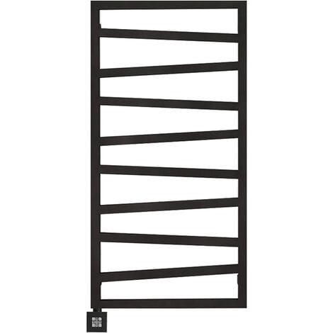 Sèche-serviette électrique noir - Raccordement à gauche - Zigzag/E1N