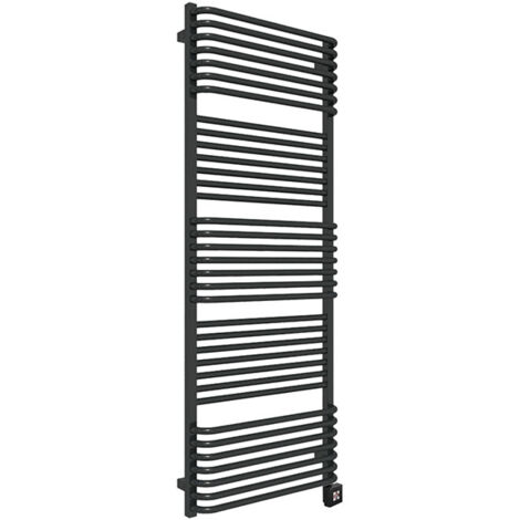 Sèche-serviette électrique noir mat de 1580mm de haut et 600mm de large. - 1000 Watt - POL1580/600SOAE8N