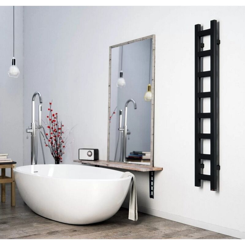 Secador de toallas eléctrico negro - tania - 00 watt - 64 x 20 - Noir