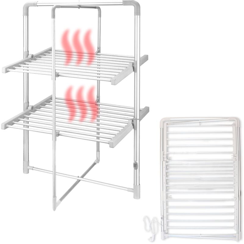 Fishtec - Sèche-serviette électrique pliable 20 Barres à 45°C