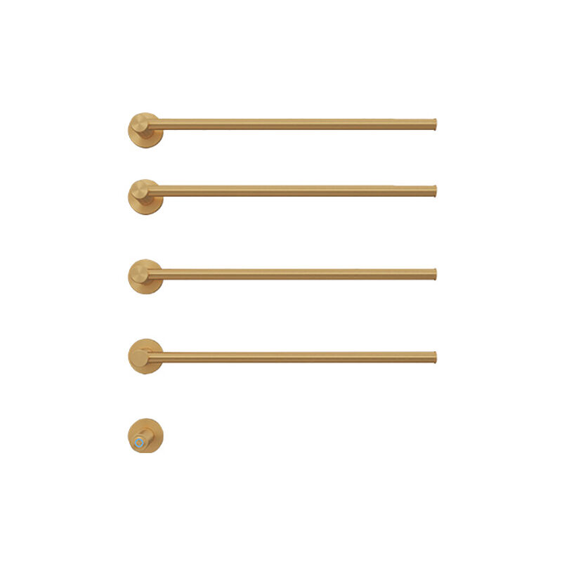 Sèche-serviette électrique, porte-serviettes thermostatique intelligent inox 304, or brossé 4 pôles 56W