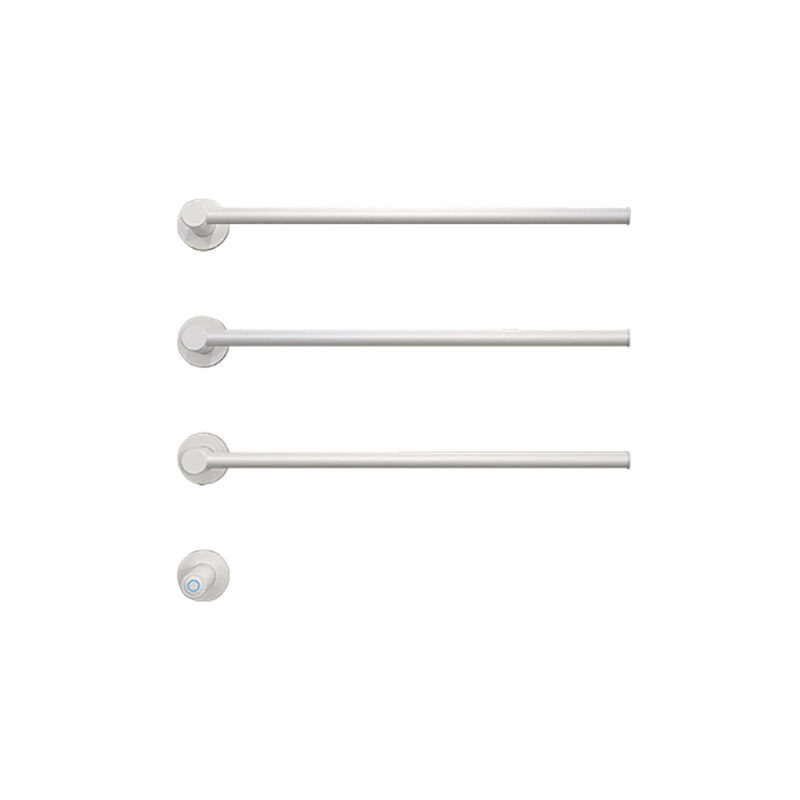 Sèche-serviette électrique, porte-serviettes thermostatique intelligent inox 304, blanc 3 pôles 42W