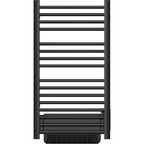 Sèche-serviette électrique sans fluide avec soufflerie 500W+1000W H.100,5xL54cm Bestherm HESTIA noir