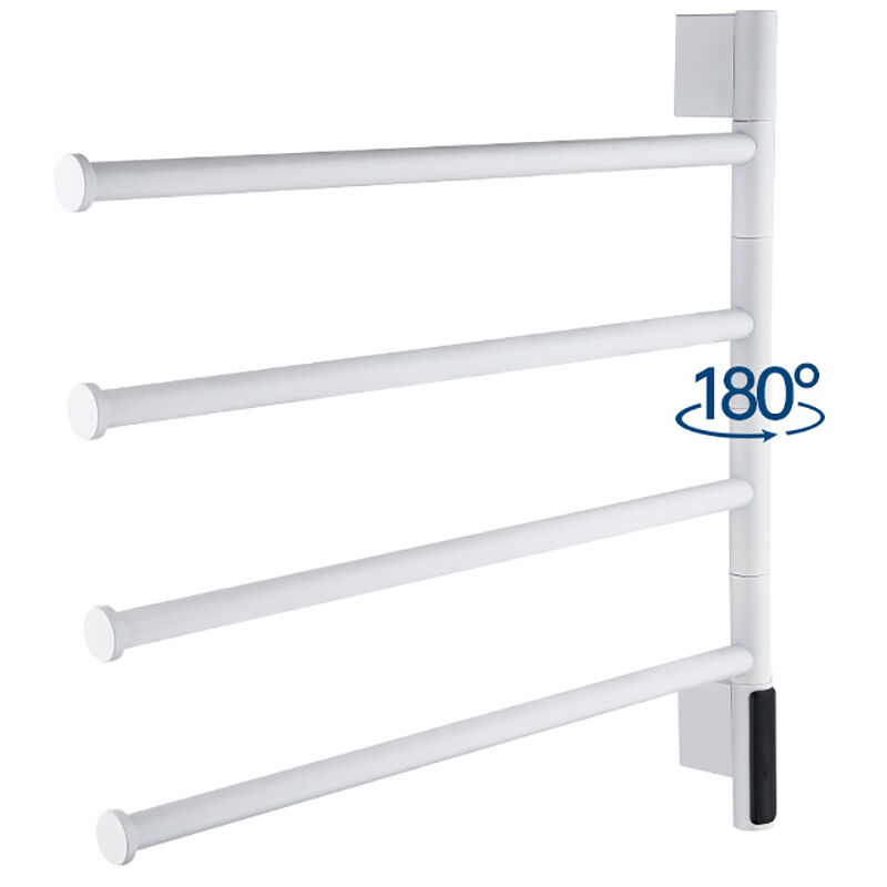Sèche-serviette électrique, thermostatique intelligent à quatre niveaux orientable à 180°, blanc